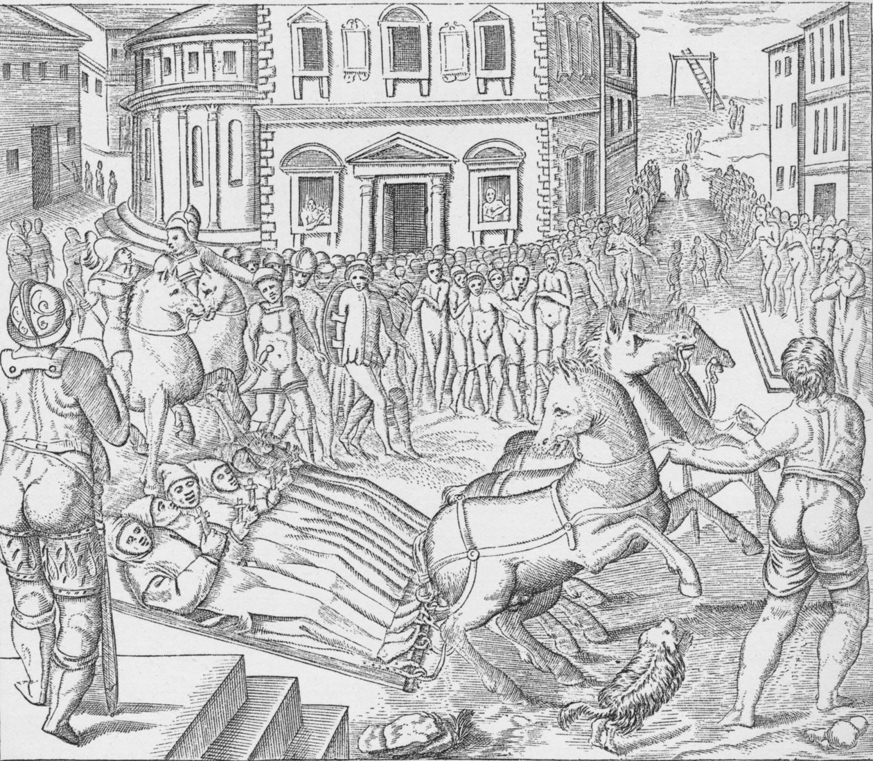 Három karthauzi mártír kivégzése, Tyburn, London, 1535 1904 alkotó: Nicolas Beatrizet