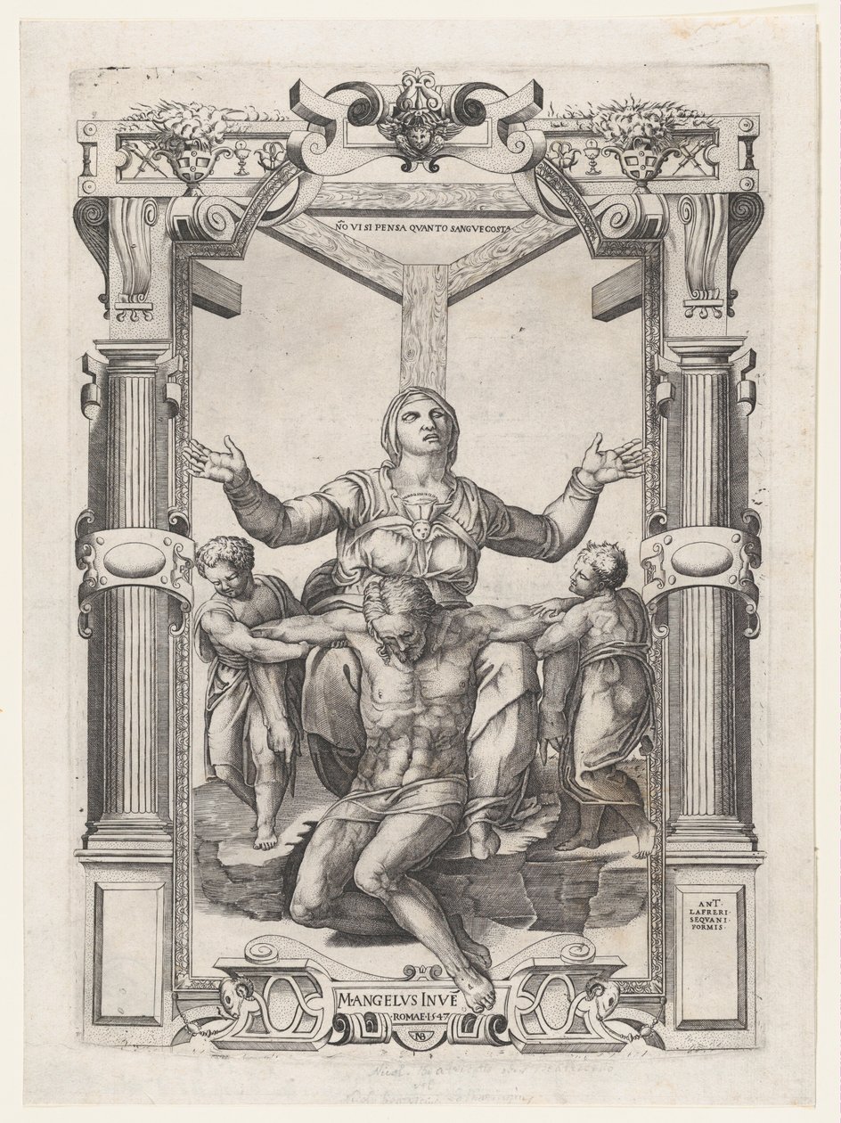 Pietà angyalokkal a kereszt előtt, 1547., 1547. alkotó: Nicolas Beatrizet