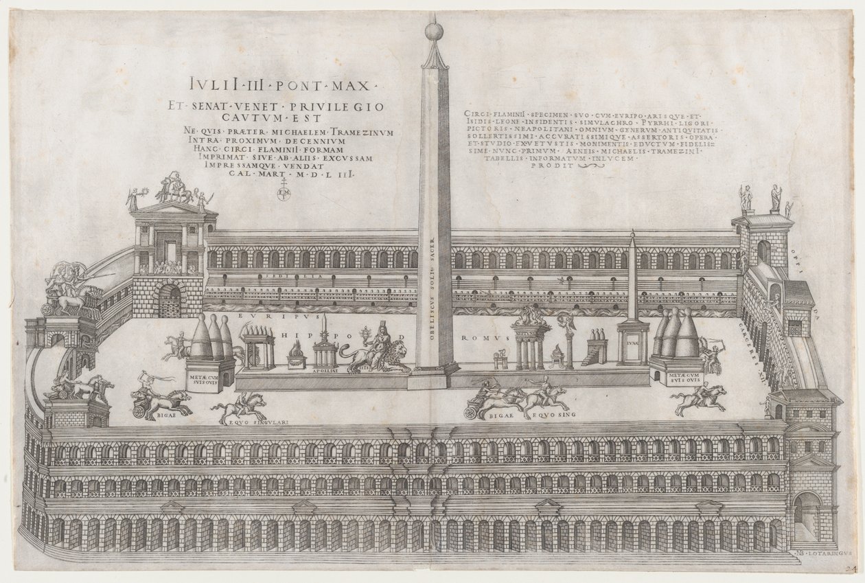 A római pompás tükre: Circus Flaminius, 1553., 1553 alkotó: Nicolas Beatrizet