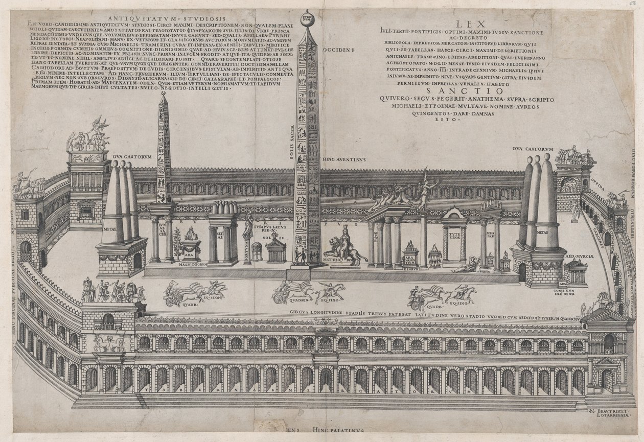 A római pompás tükre: Circus Maximus, 1553., 1553 alkotó: Nicolas Beatrizet