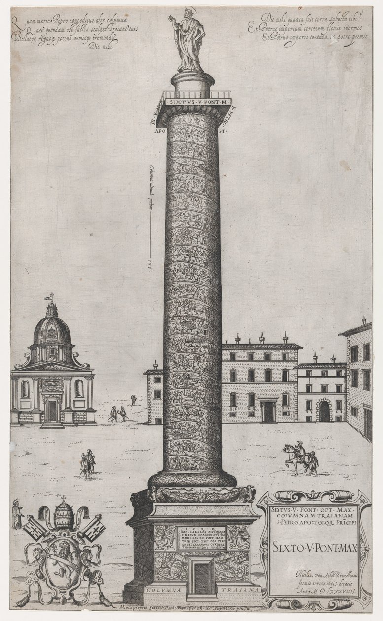 A római pompás tükre: Traianus-oszlop, 1589., 1589 alkotó: Nicolas Beatrizet.