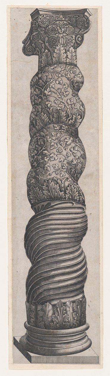A római nagyszerűség tükre: Groteszk kanyargós oszlop Szentpétervárban Péter, 16. század..., 16. század. alkotó: Nicolas Beatrizet