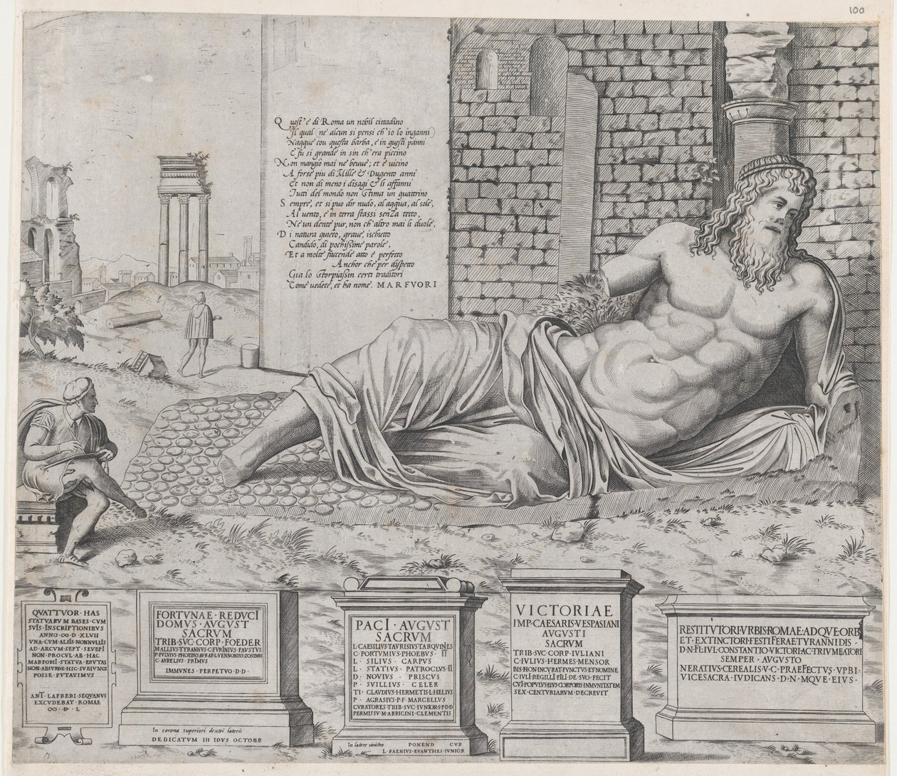 A római nagyszerűség tükre: Marforius, 1550., 1550. alkotó: Nicolas Beatrizet.