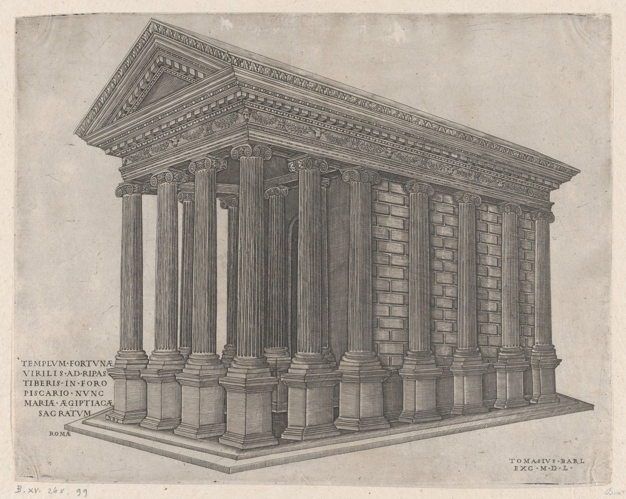 Fortuna temploma, Róma, 1550., 1550. alkotó: Nicolas Beatrizet