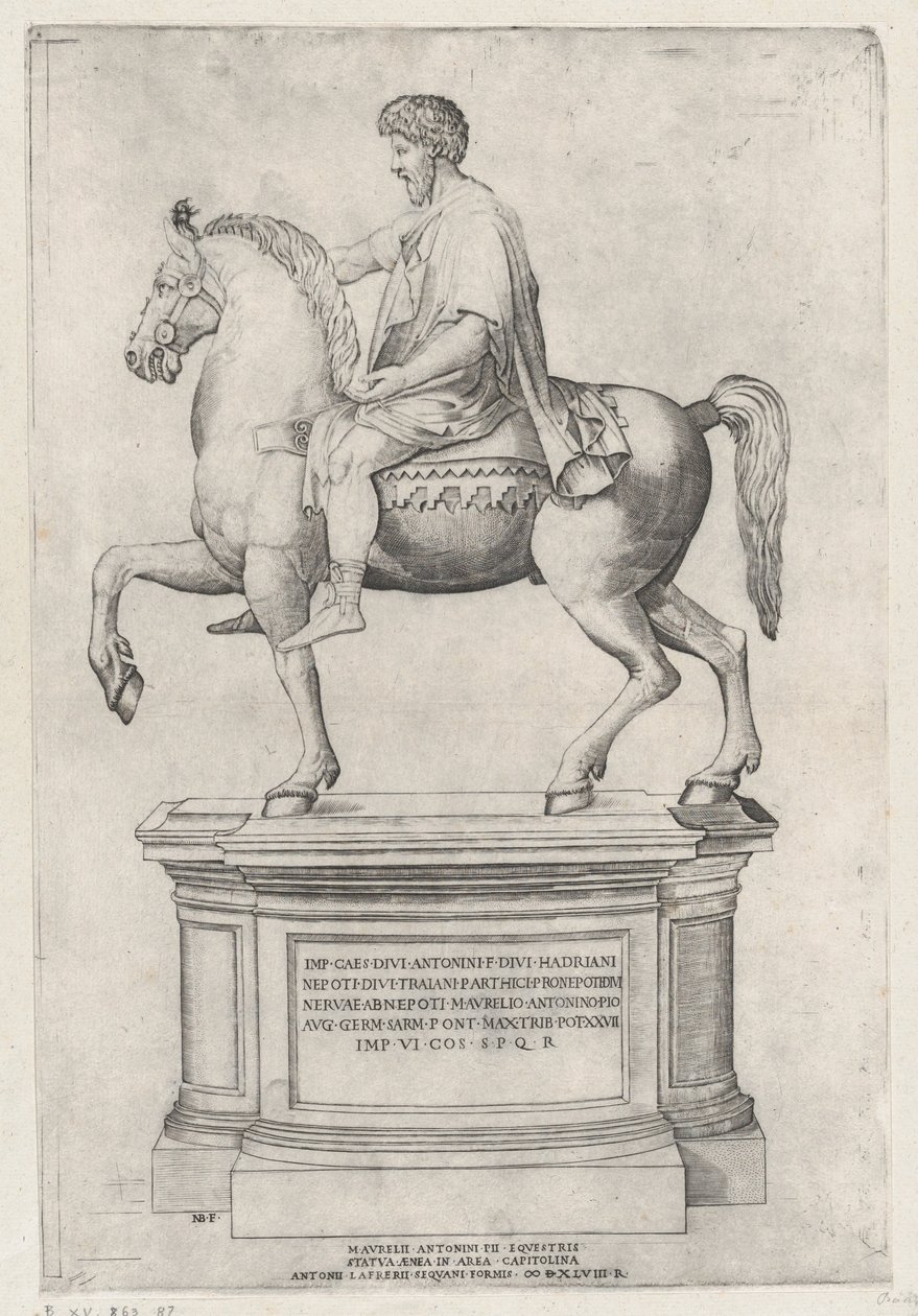 Marcus Aurelius lovas szobra a Capitoliumon, 1548., 1548. alkotó: Nicolas Beatrizet