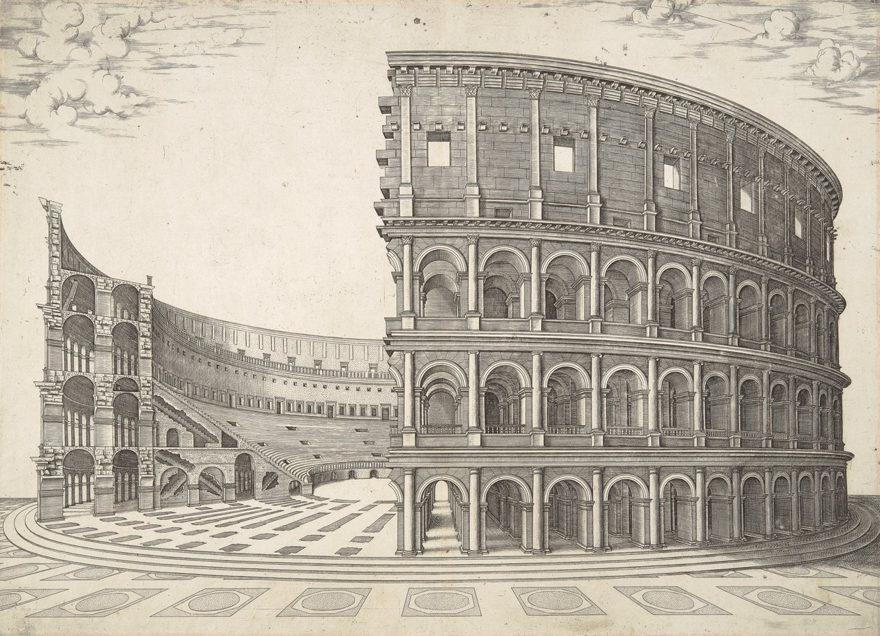 Színház Sive római Colosseum alkotó: Nicolas Beatrizet