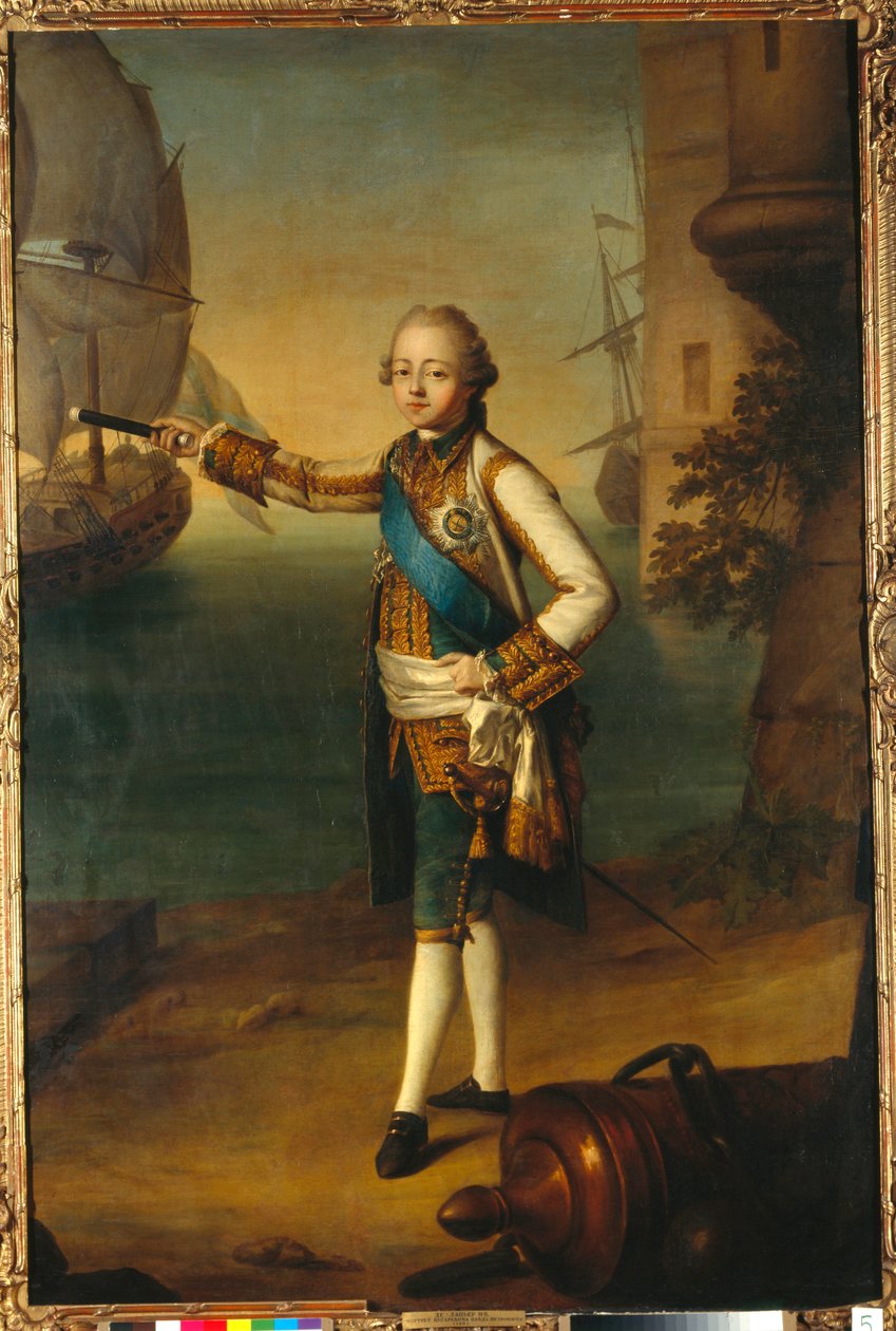 Pavel Petrovich nagyherceg (1754-1801, I. Pál orosz) portréja tengernagyi egyenruhában (Pavel Petrovich nagyherceg portréja admirális egyenruhában) - Nicolas Benjamin Delapierre (1739-1802) festménye, olaj, vászon alkotó: Nicolas Benjamin Delapierre