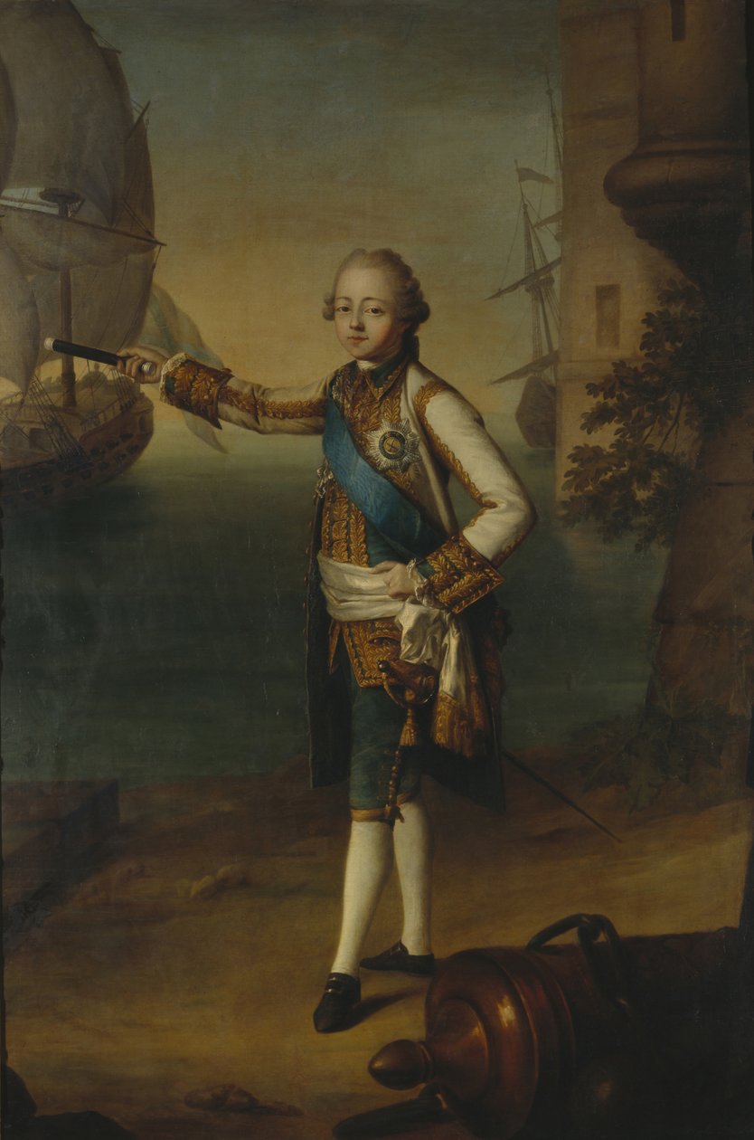 Pavel Petrovich nagyherceg 1754-1801 portréja admirális egyenruhában, 1769 alkotó: Nicolas Benjamin Delapierre