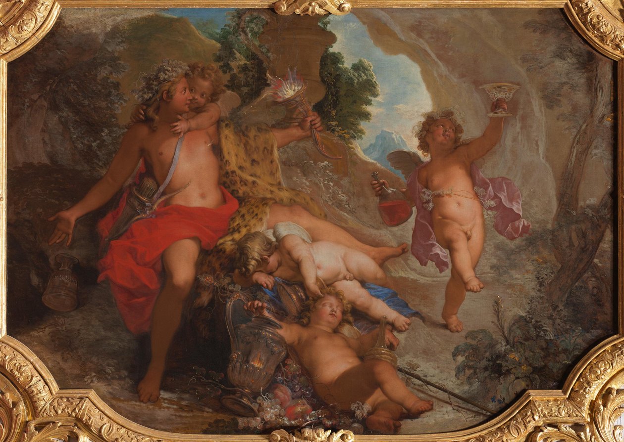 Bacchus mit vier Putten alkotó: Nicolas Bertin