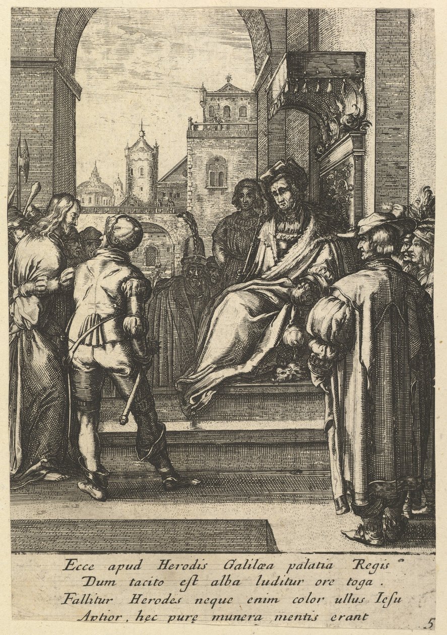 Krisztus Pilátus előtt, Krisztus szenvedéséből, 17. század közepe. alkotó: Nicolas Cochin