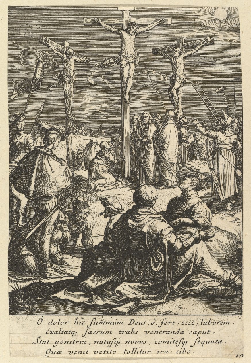 Krisztus a kereszten, Krisztus szenvedéséből, 17. század közepe. alkotó: Nicolas Cochin