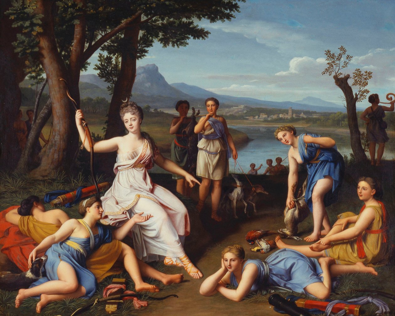 Egy hölgy portréja, mint Diana, aki visszatér a vadászatból, 1698 alkotó: Nicolas Colombel