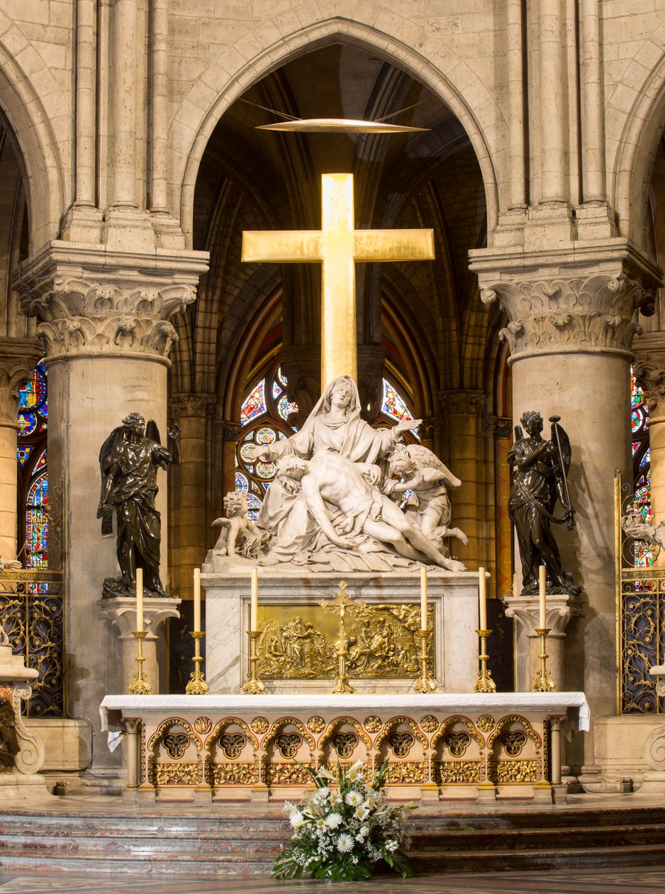 A keresztről való leszállás, főoltár, Notre Dame, Párizs, 1695-1705 körül (márvány) alkotó: Nicolas Coustou