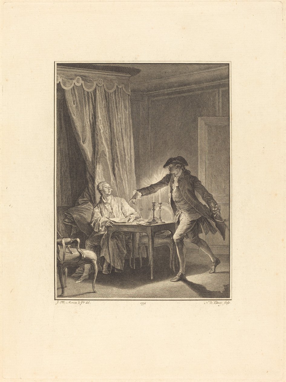 Ah! Fiatalember a jótevődnek alkotó: Nicolas Delaunay after Jean Michel Moreau