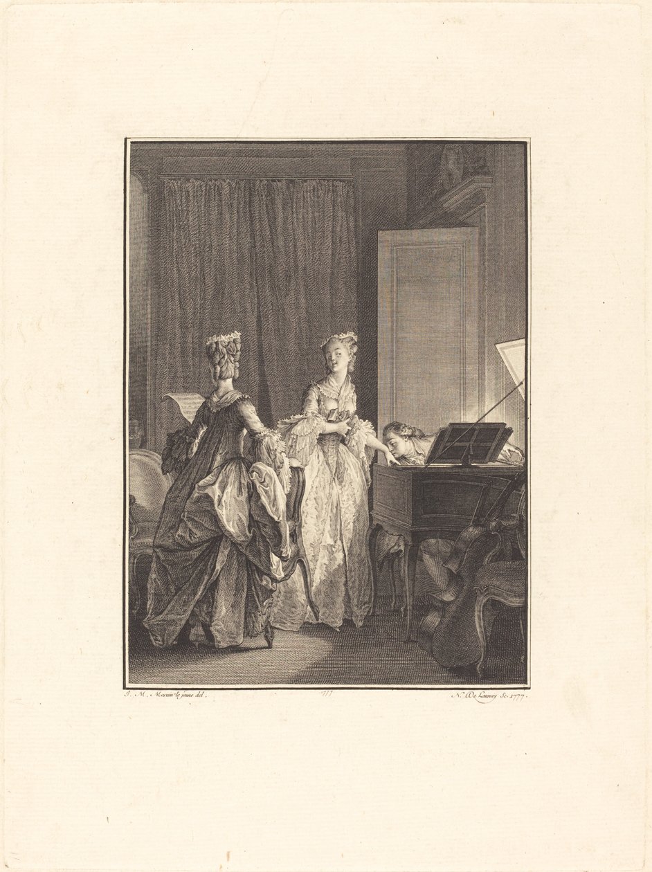 Erre a kezére adott egy csókot, amit a szívemen éreztem alkotó: Nicolas Delaunay after Jean Michel Moreau