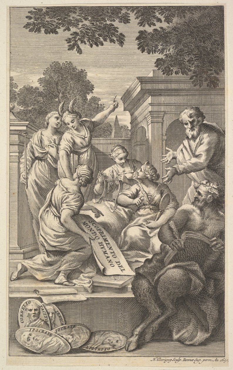 A Bölcsészetet ünneplő allegorikus kompozíció, 1695. alkotó: Nicolas Dorigny