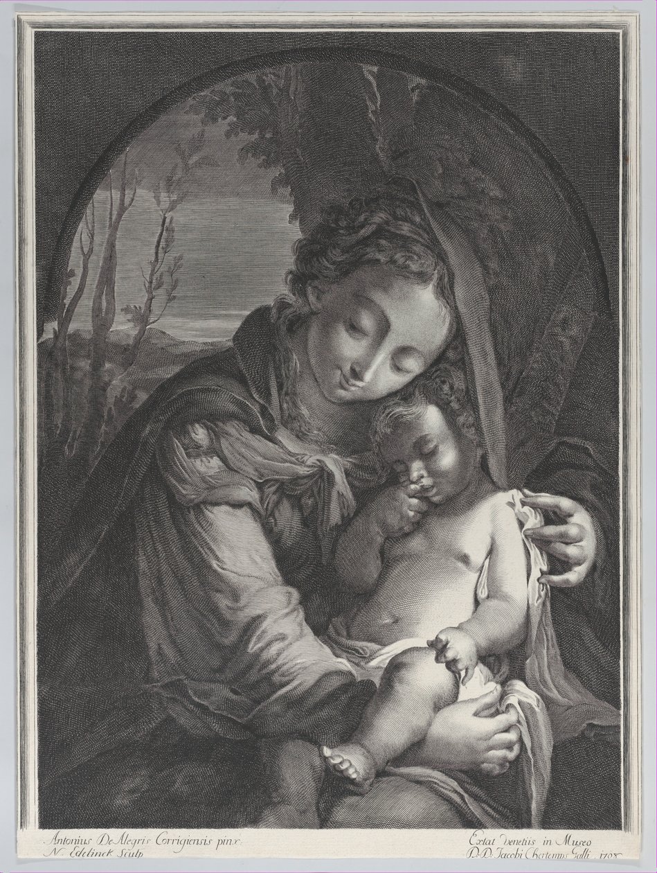 Szűz az alvó Krisztus-gyermekkel, 1708., 1708. alkotó: Nicolas Etienne Edelinck