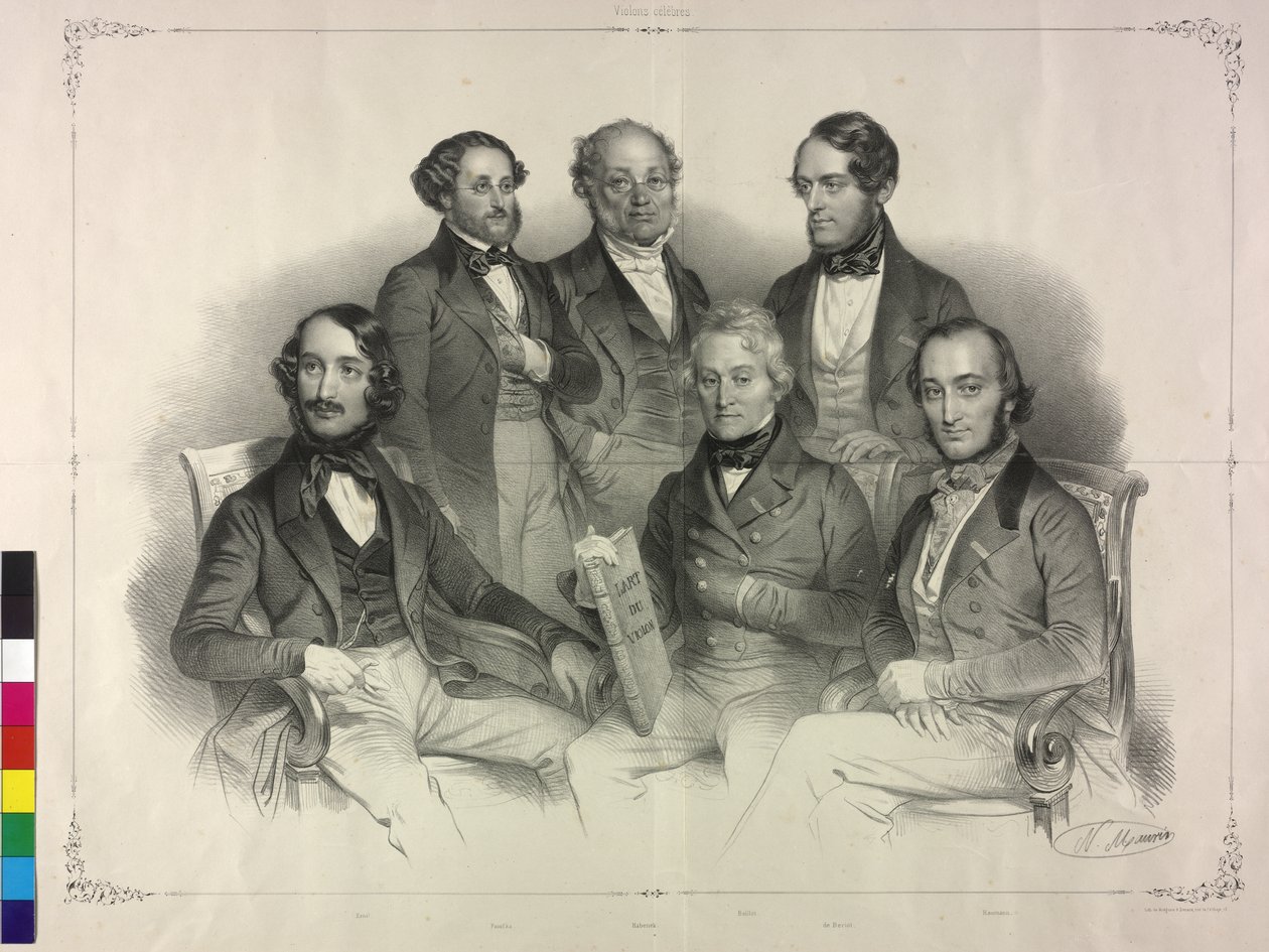 Táblázat Henry Wilhelm Ernst híres hegedűművész képeivel (litográfia) alkotó: Nicolas Eustache Maurin