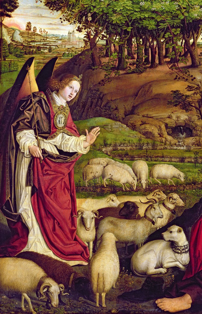 Mózes triptichonja és az égő bokor, 1476 körül (173010 részlet) alkotó: Nicolas Froment
