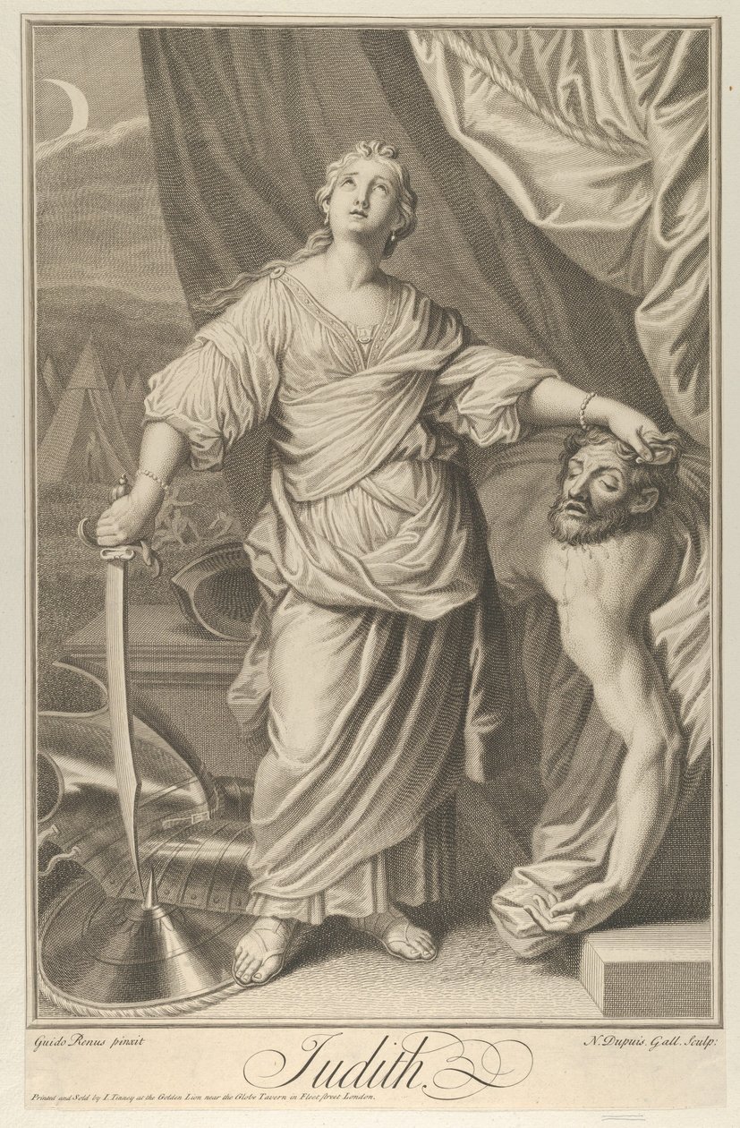 Judith áll és felnéz, bal kezében Holofernész fejét tartja és..., kb. 1718-61. alkotó: Nicolas Gabriel Dupuis
