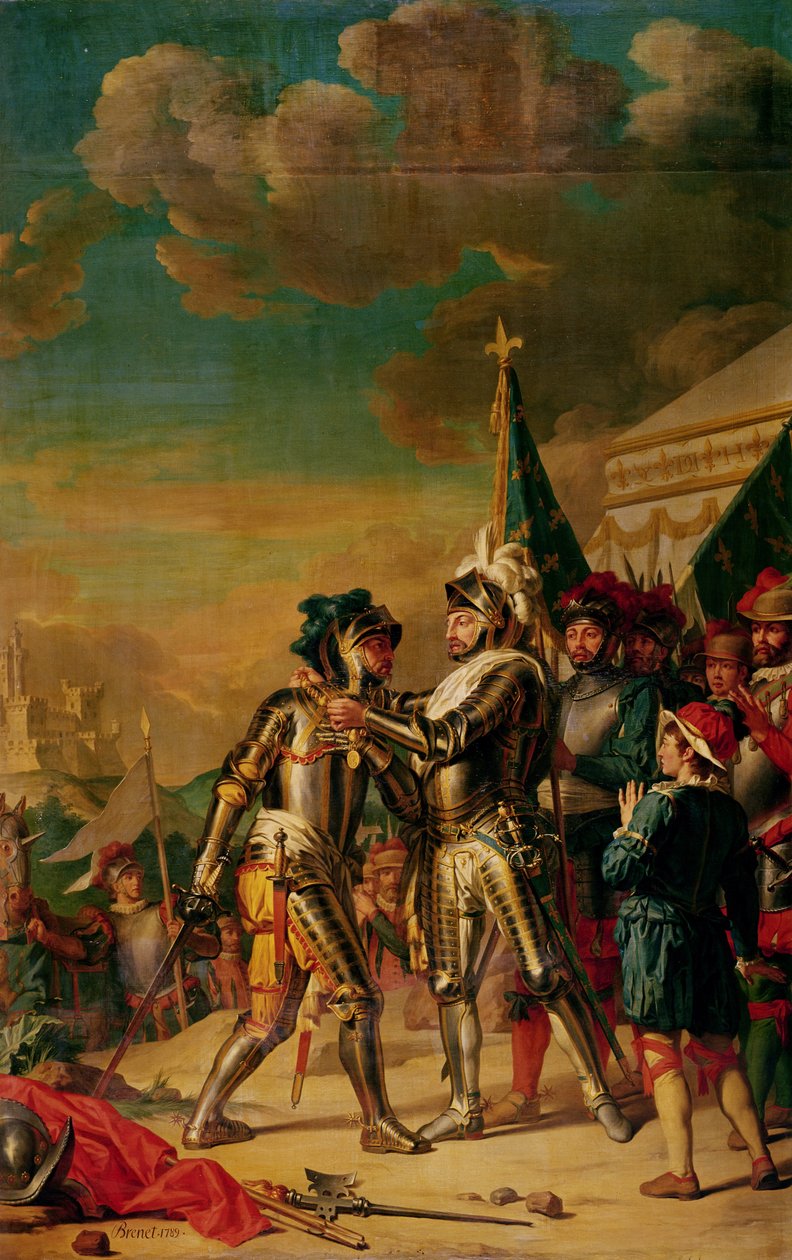 II. Henrik (1519-59) A Saint-Michel-rend láncának átadása Gaspard de Saulx (1509-73) Tavannes grófnak a Renty-i csata után, 1554. augusztus 13., 1789. alkotó: Nicolas Guy Brenet