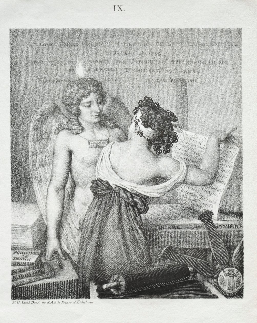 A litográfia géniusza, 1819. alkotó: Nicolas Henri Jacob
