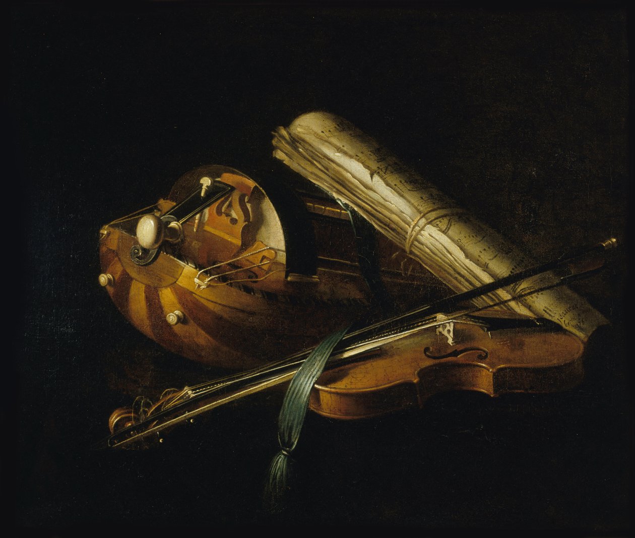 Csendélet hangszerekkel, 1756. alkotó: Nicolas Henri Jeaurat de Bertry