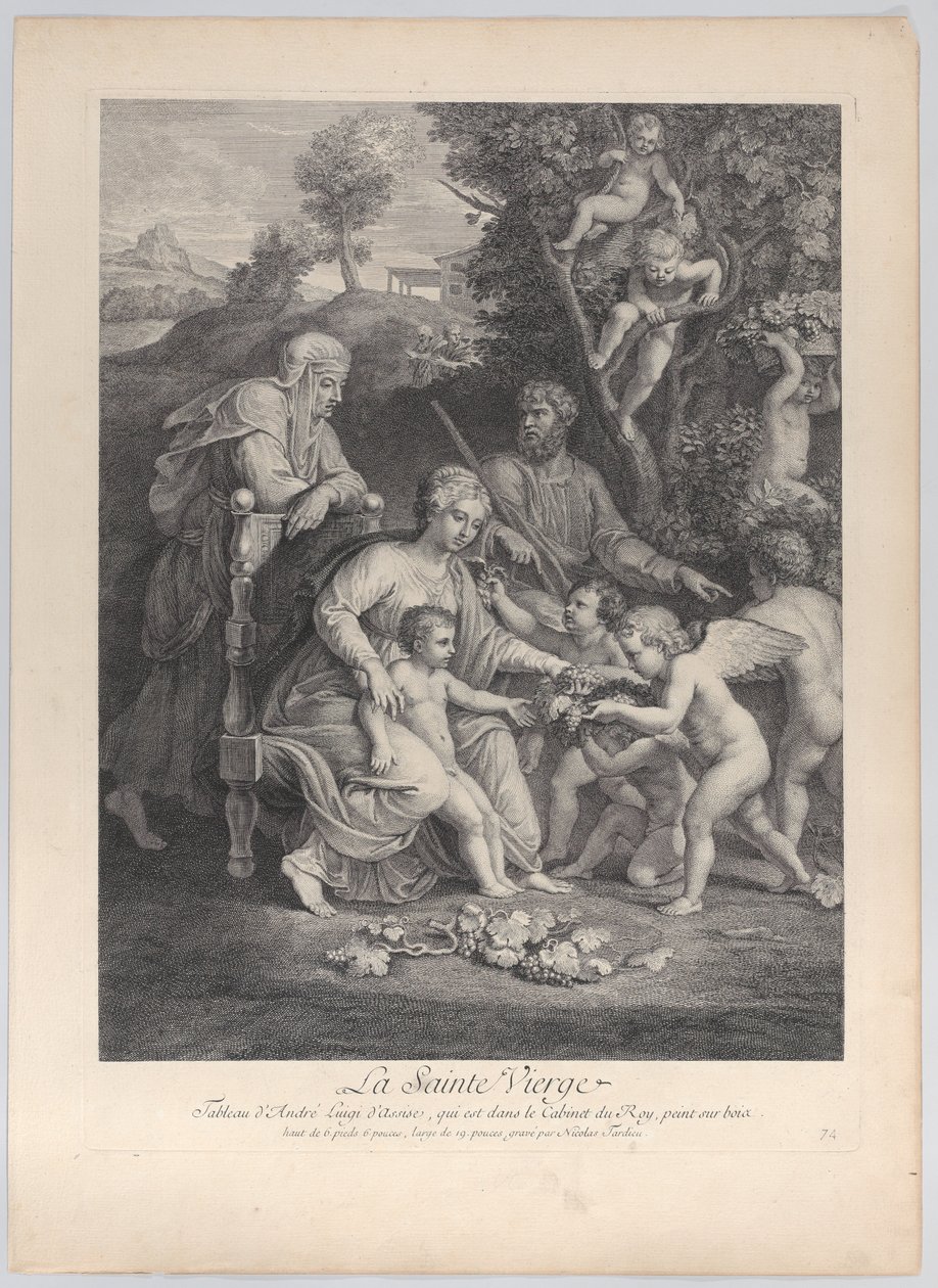 A Szent Család Szent Erzsébettel és angyalokkal, kb. 1729., kb. 1729. alkotó: Nicolas Henri Tardieu