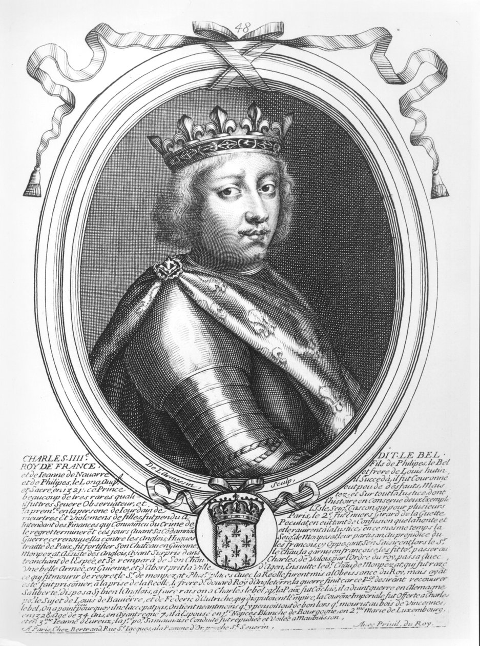 IV. szép Károly (1294-1328), Franciaország és Navarra királya, a "Les Augustes Representations de tous les Rois de France depuis Pharamond jusqu