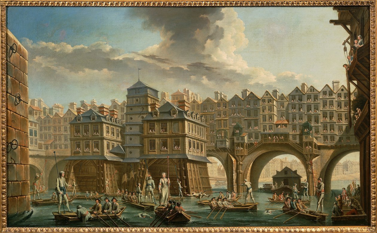 Párizs, hajósok torna Pont Notre-Dame és Pont au Change között alkotó: Nicolas and Jean Baptiste Raguenet