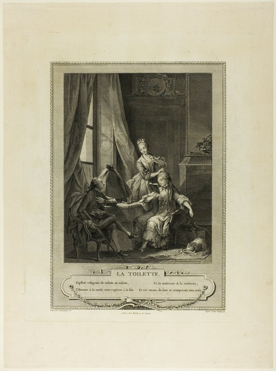 La Toilette, a Monument du Costume Physique et Moral de la fin du Dix-huitième siècle-ból alkotó: Nicolas Joseph Voyez