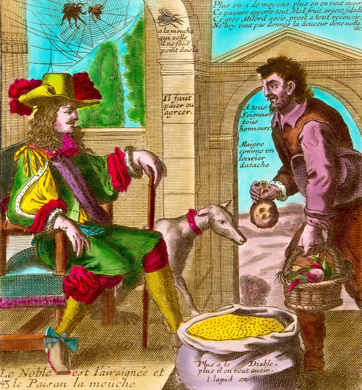 Harmadik ingatlanadó: „A pók és a légy” vagy „A nemes és a paraszt” alkotó: Nicolas and Lagniet Jacques Guerard