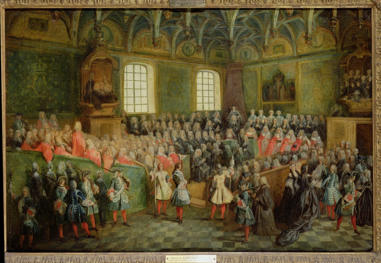 Az igazságszolgáltatás ágya a parlamentben, XV. Lajos többségénél (1710-74), 1723. február 22. alkotó: Nicolas Lancret