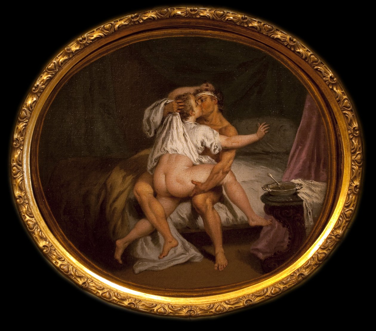 Galáns jelenet egy italban. Nicolas Lancret (1690-1743) festménye, olaj, vászon. francia művészet alkotó: Nicolas Lancret