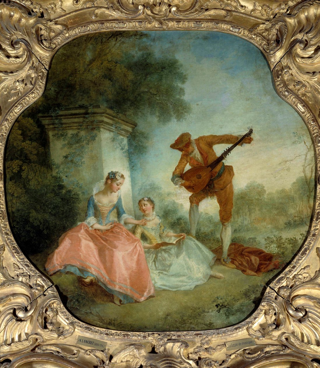 A zenelecke Nicolas Lancret festészete (1690-1743) 18. századi V. 0,89x0,9 m. alkotó: Nicolas Lancret