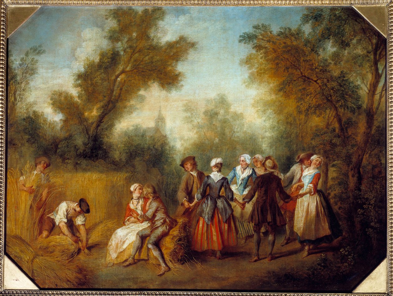 Nyári ország party jelenet betakarítás idején. Nicolas Lancret (1690-1743) festménye 18. század V. 0,69x0,89 m alkotó: Nicolas Lancret