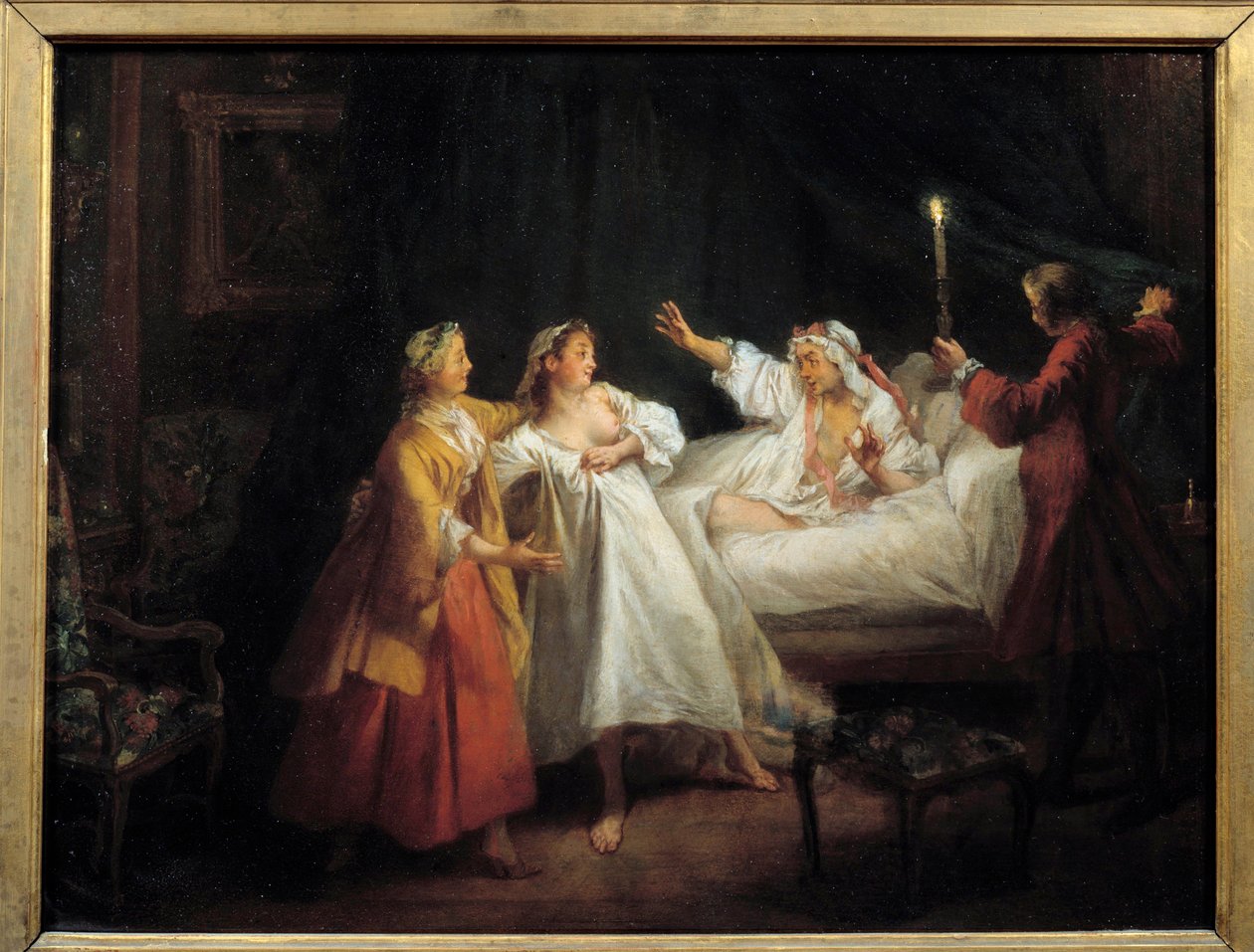 Jean de La Fontaine meséi: Nicolas Lancret (1690-1743) A Gascon megbüntetett festménye rézre V. 0,28 x 0,36 m alkotó: Nicolas Lancret