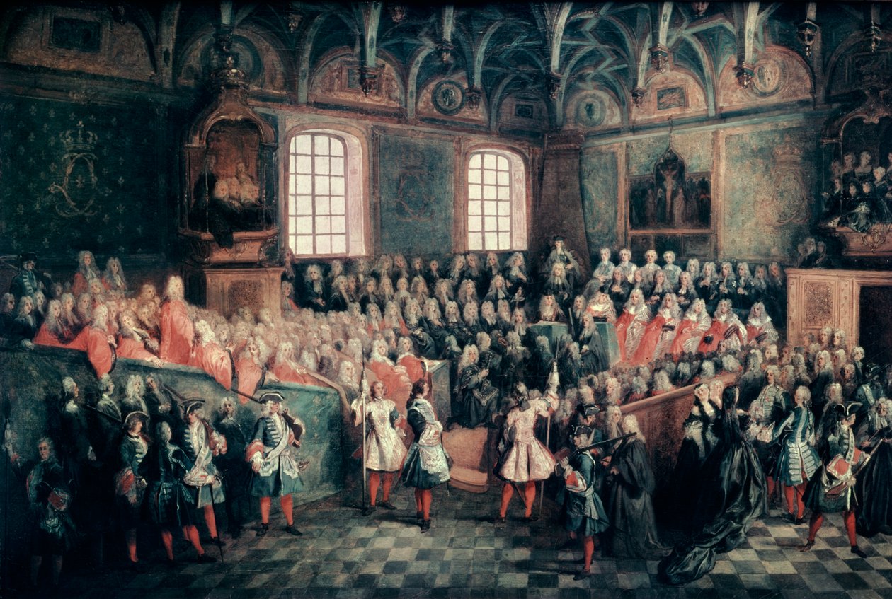 Az igazságszolgáltatás székhelye a párizsi parlamentben, 1723 alkotó: Nicolas Lancret