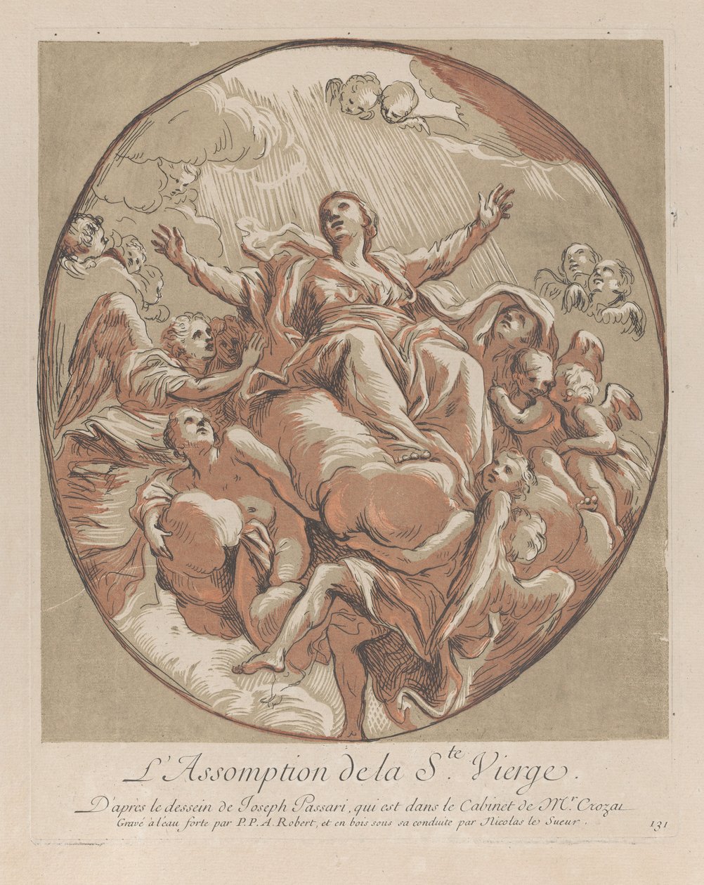 A Szűz mennybemenetele, a "Lemetek gyűjteménye a legszebb festményekről..." c. 1729-40. alkotó: Nicolas Le Sueur