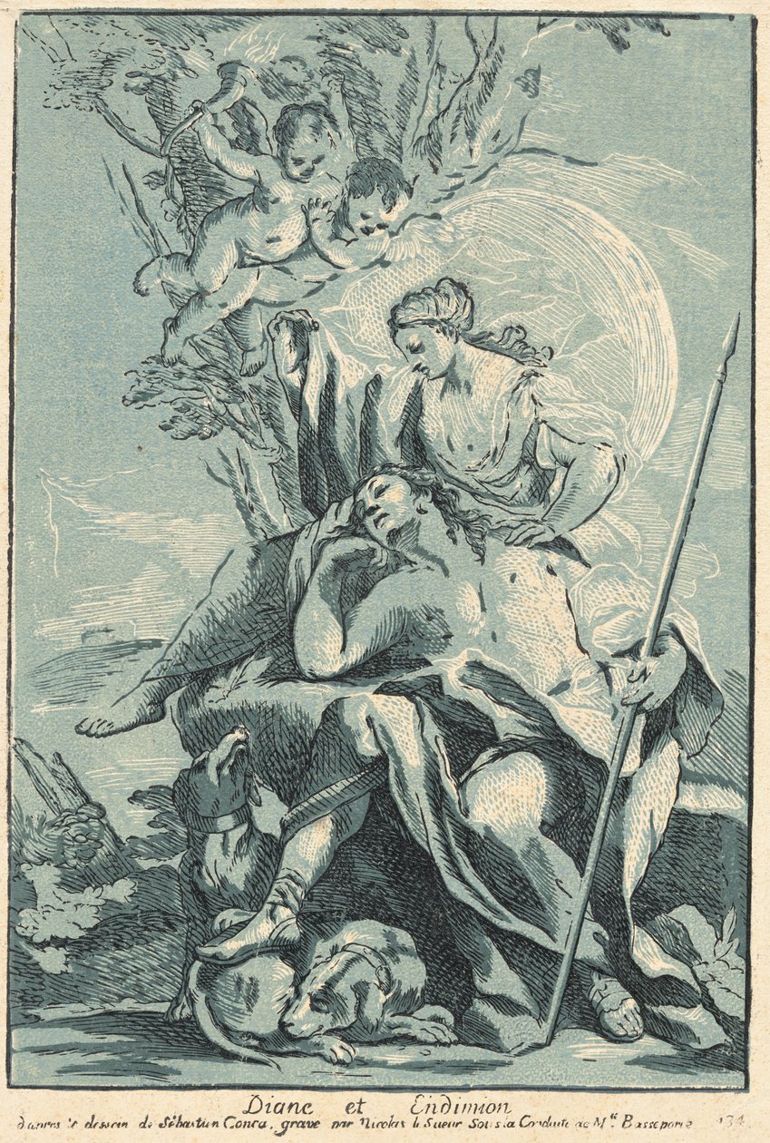Diana és Endymion alkotó: Nicolas Le Sueur after Sebastiano Conca