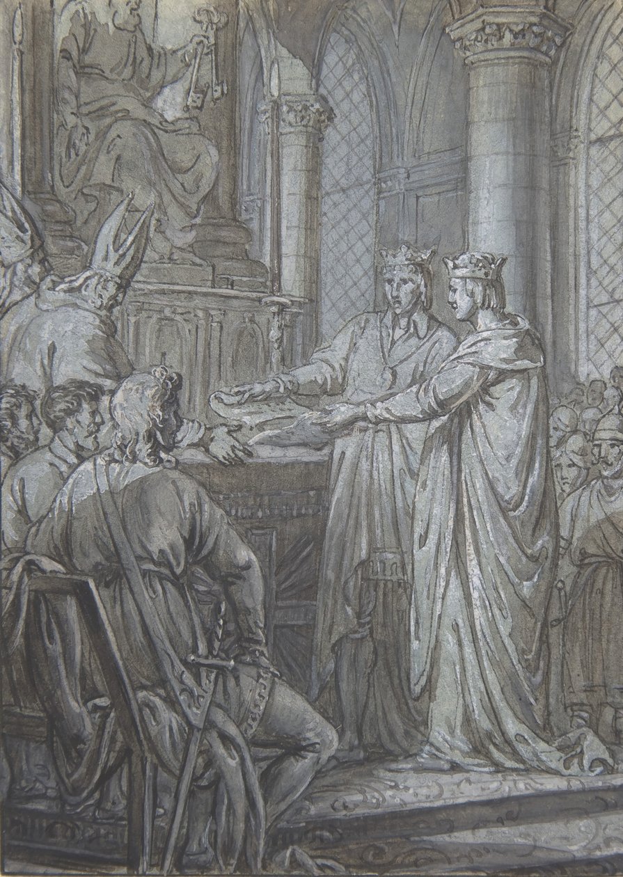 Lajos és Carloman 882-ben, kb. 1791. alkotó: Nicolas Lejeune