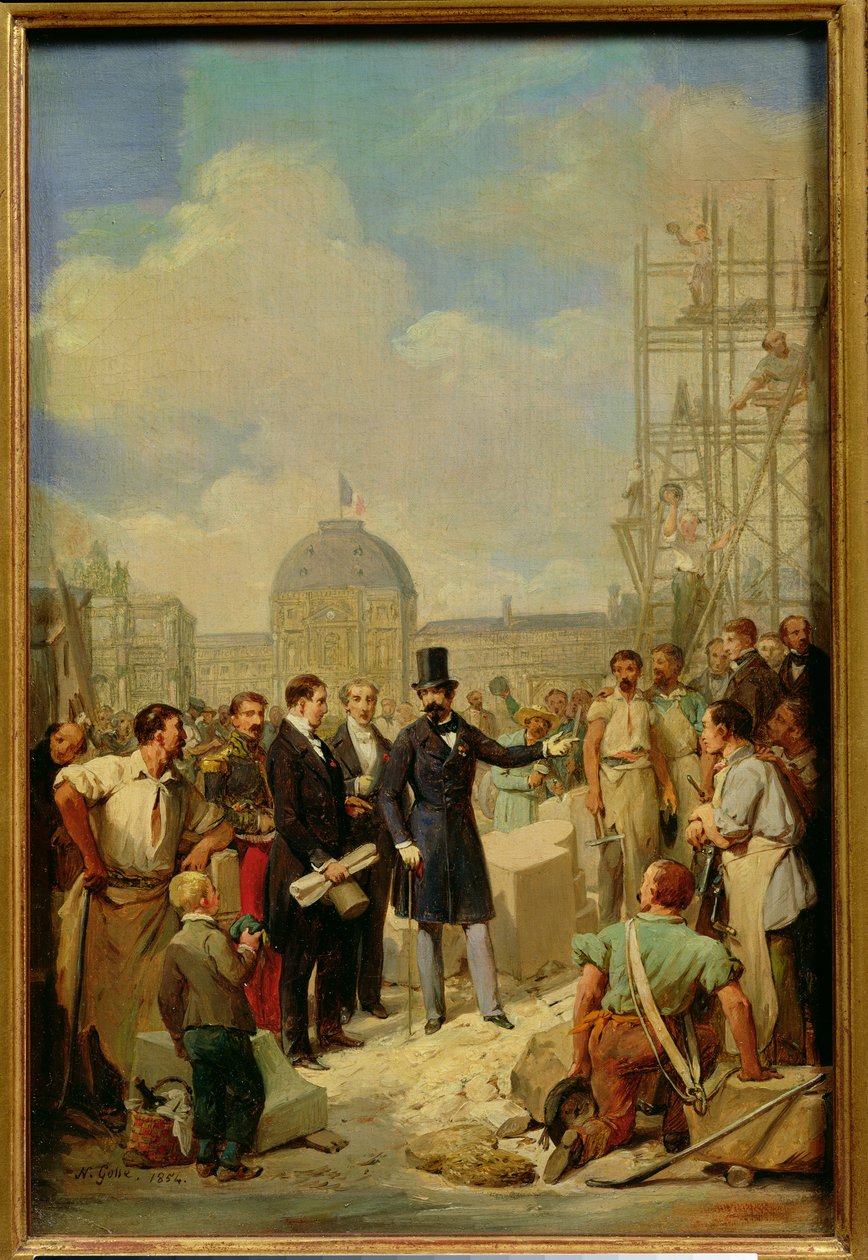 Tanulmány III. Napóleonnak (1808-73) Látogatás a Louvre-ban, 1854 alkotó: Nicolas Louis Francois Gosse