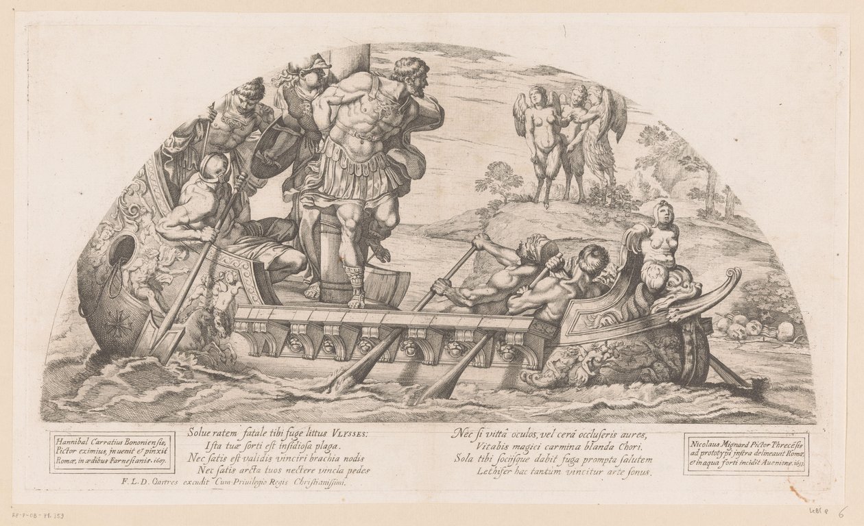 Odüsszeusz dacol a Szirének énekével Történetek az Odüsszeából (sorozat címe) alkotó: Nicolas Mignard