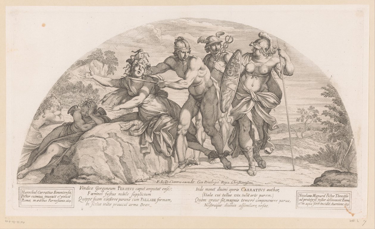Perszeusz lefejezi Medúzát Történetek az Odüsszeából (sorozat címe) alkotó: Nicolas Mignard