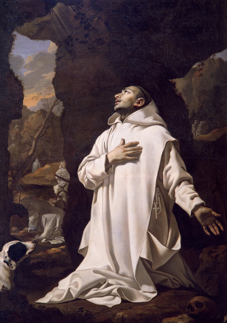 Szent Bruno imádkozik a sivatagban, Nicolas Mignard (1606-1668), olaj, vászon, 220x1445 cm alkotó: Nicolas Mignard