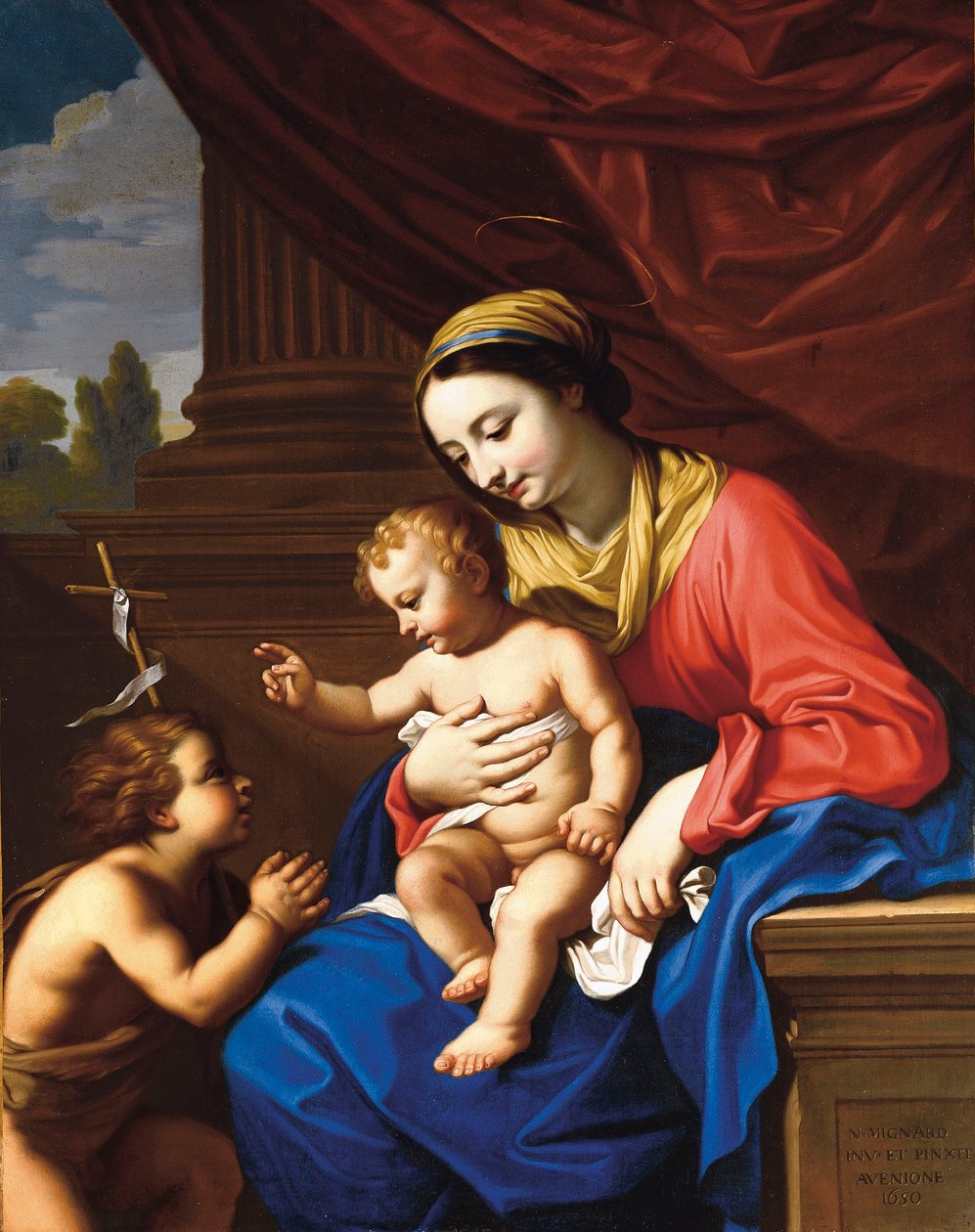 Szűz és gyermek Keresztelő Szent Jánossal, 1650 alkotó: Nicolas Mignard