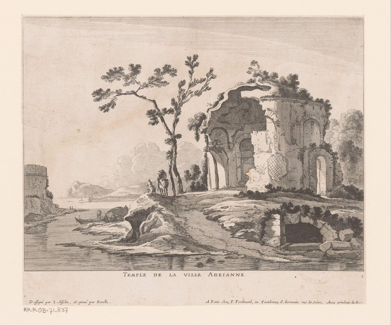 A Villa Adriana romja Adrianne városi templom (cím az objektumon) alkotó: Nicolas Perelle