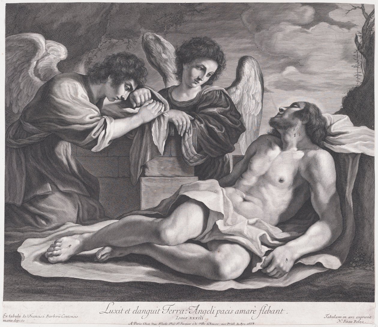 A halott Krisztus felett gyászoló angyalok, kb. 1690-1720., kb. 1690-1720. alkotó: Nicolas Pitau