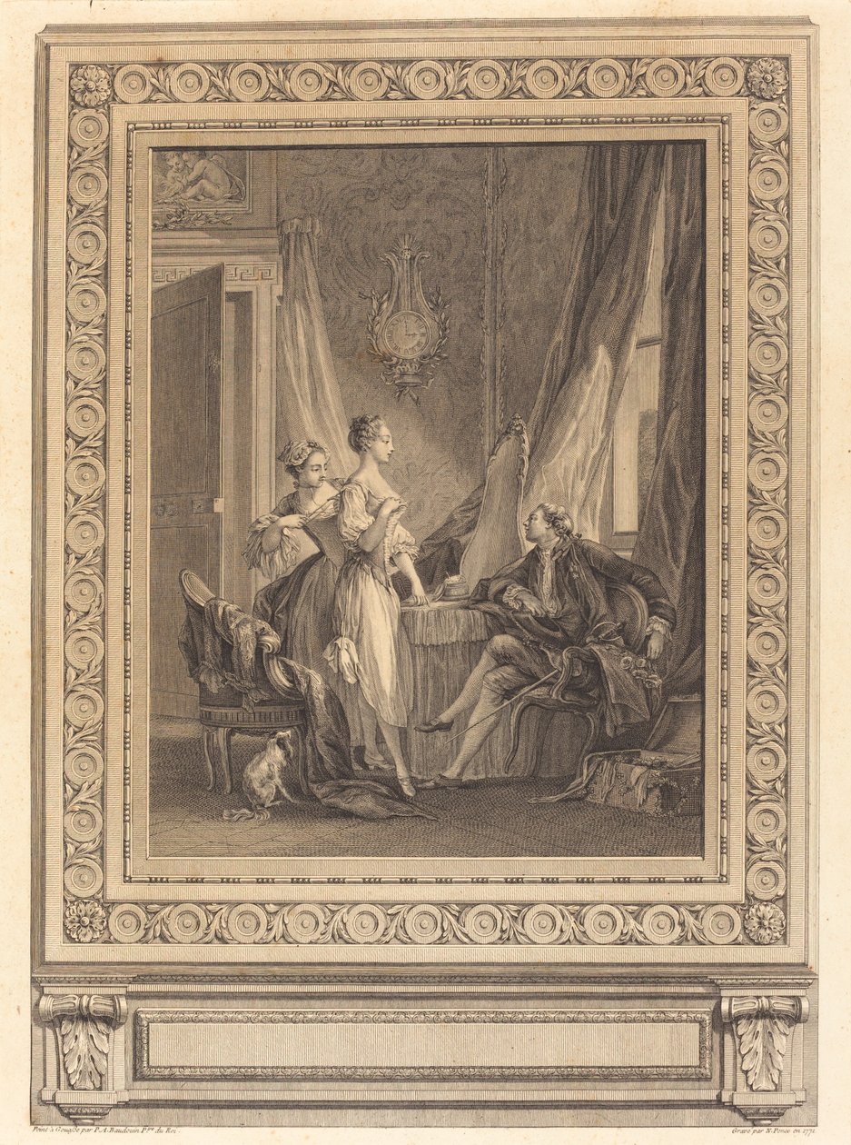 A WC alkotó: Nicolas Ponce after Pierre Antoine Baudouin with border by Charles Nicolas Cochin II