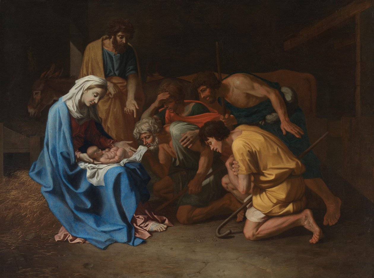 A pásztorok imádása alkotó: Nicolas Poussin
